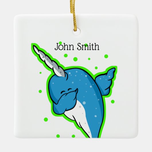 Narwhal Dabbing Dab Keramikornament (Vorderseite)