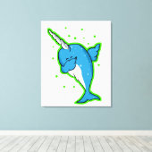 Narwhal Dabbing Dab Leinwanddruck (Insitu (Holzboden))