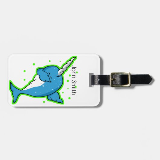 Narwhal Dabbing Gepäckanhänger (Vorderseite horizontal)