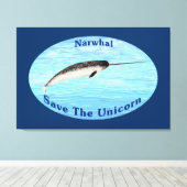Narwhal - Das Einhorn Gerettet Leinwanddruck (Insitu (Holzboden))
