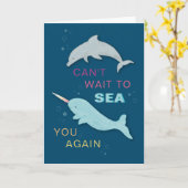 Narwhal Dolphin Friends Karte (Gelbe Blume)