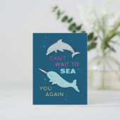 Narwhal Dolphin Friends Postkarte (Stehend Vorderseite)