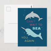 Narwhal Dolphin Friends Postkarte (Vorne/Hinten)