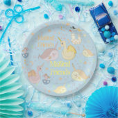 Narwhal, Drache-blaues personalisiertes Pappteller (Party)