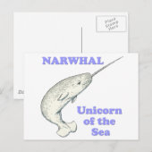 Narwhal Einhorn des Meeres Postkarte (Vorne/Hinten)