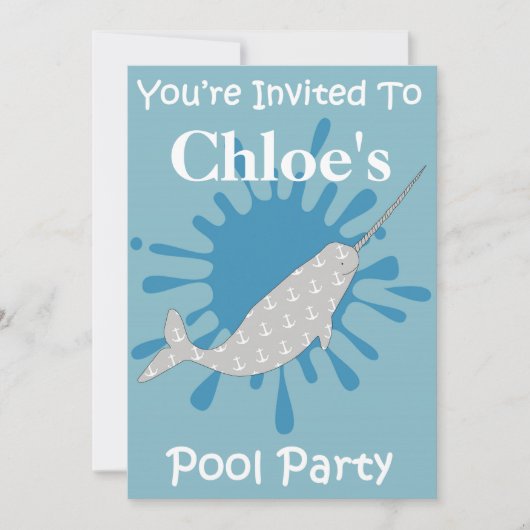 Narwhal Einladung (Vorderseite)