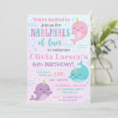 Narwhal Einladung Narwhal Geburtstag Einladung (Stehend Vorderseite)