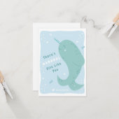 Narwhal Else Classroom Valentine Card Karte (Vorderseite/Rückseite Beispiel)