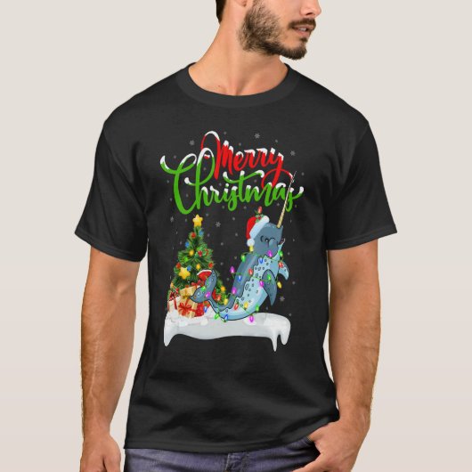 Narwhal Fish Xmas Decorations Santa Narwhal Chri T-Shirt (Vorderseite)