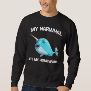 Narwhal For Kids Boys Girl Sea Whale Fish Animal Sweatshirt