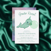 Narwhal Green | Niedliches Minze Chibi Cartoon Bub Einladung