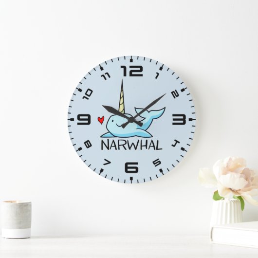 Narwhal Große Wanduhr (Zuhause)