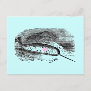 Narwhal Heart Postkarte