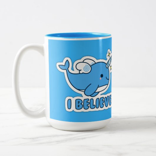 Narwhal Ich glaube Zweifarbige Tasse (Links)