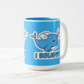 Narwhal Ich glaube Zweifarbige Tasse (VorderseiteRechts)