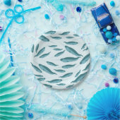 Narwhal im Muster des blauen Ozeans Pappteller (Party)