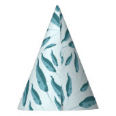 Narwhal im Muster des blauen Ozeans Partyhütchen (Rückseite)