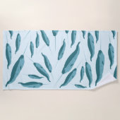 Narwhal im Muster des blauen Ozeans Strandtuch (Vorderseite)