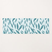 Narwhal im Muster des blauen Ozeans Yogamatte (Vorderseite (Horizontal))