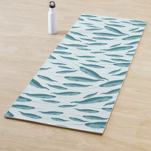 Narwhal im Muster des blauen Ozeans Yogamatte (Beispiel)