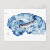 Narwhal in a splash of watercolour postkarte (Vorderseite)