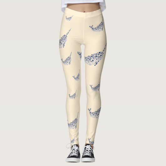 Narwhal in Dosen Leggings (Vorderseite)