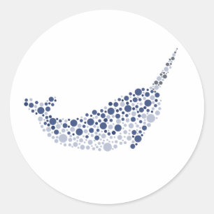 Narwhal in Dosen Runder Aufkleber