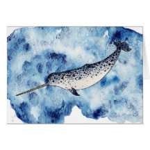 Narwhal in einem Spritzen der Wasserfarbe