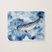 Narwhal in einem Spritzen der Wasserfarbe Puzzle (Horizontal)