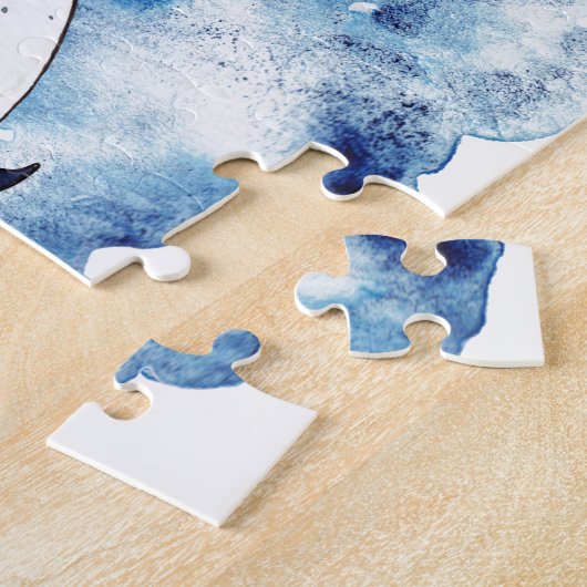 Narwhal in einem Spritzen der Wasserfarbe Puzzle (Seite)