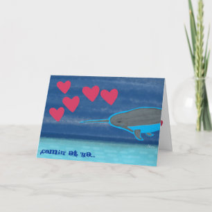 Narwhal in Liebe Valentinstag-Karte Feiertagskarte