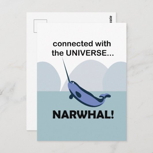 Narwhal ist mit dem Universum Narwhal verbunden Postkarte (Vorne/Hinten)