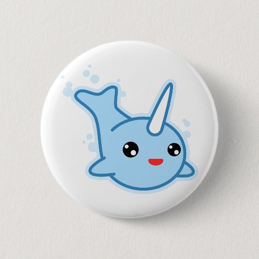 Narwhal Kawaii Button (Vorderseite)