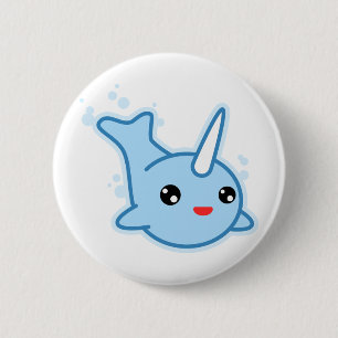 Narwhal Kawaii Button