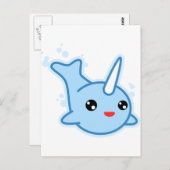 Narwhal Kawaii Postkarte (Vorne/Hinten)