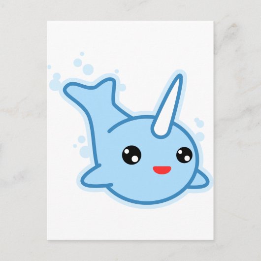 Narwhal Kawaii Postkarte (Vorderseite)