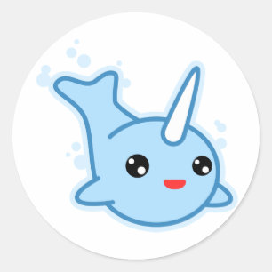 Narwhal Kawaii Runder Aufkleber
