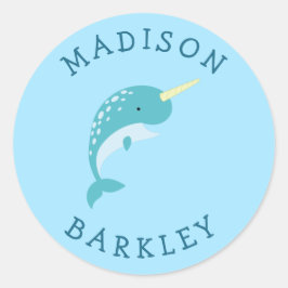 Narwhal Kid's Niedliche Aufkleber für den Umschlag