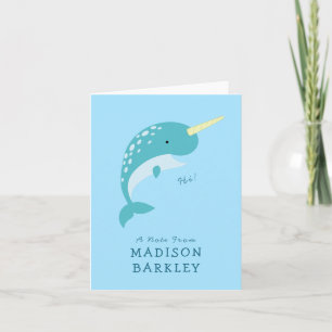Narwhal Kid's Niedliche Wal Stationary Cards