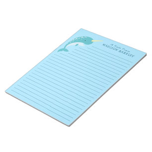 Narwhal Kid's Niedlicher Stationärer Notepad Notizblock