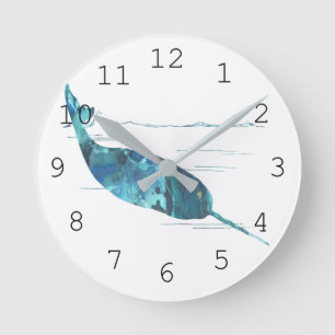 Narwhal Kunst Runde Wanduhr