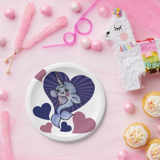Narwhal-Liebe Pappteller (Party)