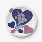 Narwhal-Liebe Pappteller (Vorderseite)