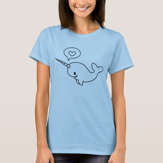 Narwhal Liebe (Schwarzes) T-Shirt (Vorderseite)