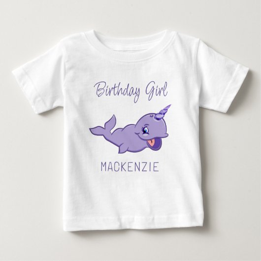 Narwhal Lila | Lavendel Magical Sea Unicorn Baby T-shirt (Vorderseite)