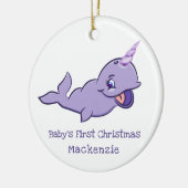Narwhal Lila | Lavendel Magical Sea Unicorn Keramik Ornament (Links)