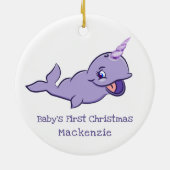 Narwhal Lila | Lavendel Magical Sea Unicorn Keramik Ornament (Hinten)