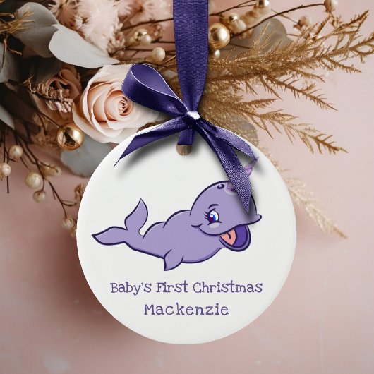 Narwhal Lila | Lavendel Magical Sea Unicorn Keramik Ornament