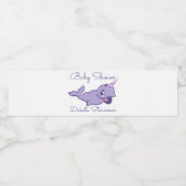 Narwhal Lila | Lilac Magical Sea Unicorn Dusche Wasserflaschenetikett (Einzelnes Label)