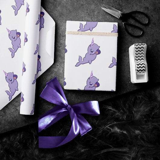 Narwhal Lila | Lilac Magical Sea Unicorn Party Geschenkpapier